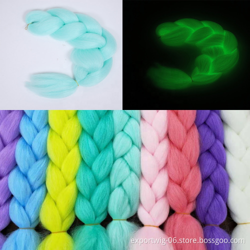 New Arrive 24inch 100g 100% Glowing Synthetic Jumbo Braids Shining Hair In The Darkness